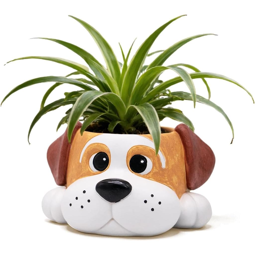 Vasos de Plantas em Forma de Cachorro para Plantas de Interior e Exterior - Vasos de Resina em Forma de Animal para Deco
