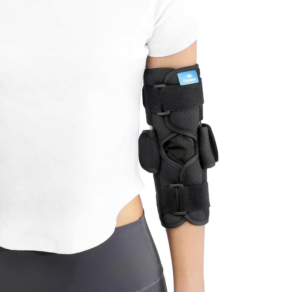 Cubital Tunnel Elbow Brace – Ulnar Nerve Splint, Adjustable Elbow Immobilizer Elbow Splint for Sleeping & Day Use, Fits