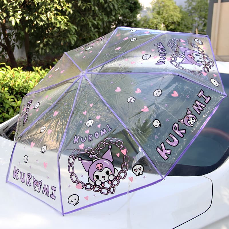 Guarda-chuva transparente para cachorro canela, desenho animado, feminino, dobrável, totalmente automática, deusa, estud