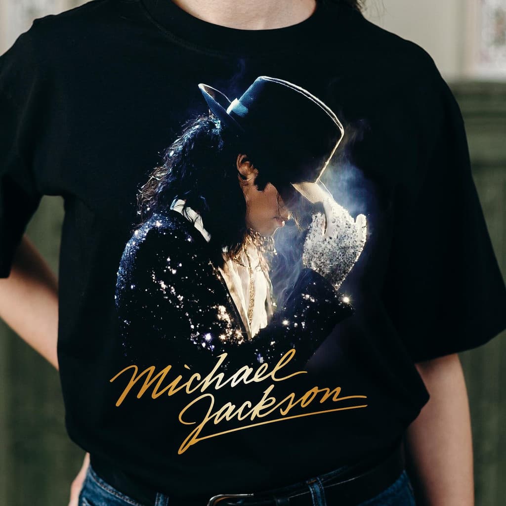 2026 Camiseta Michael Jackson Luva Vintage Retrô Glamour Estilosa Atemporal