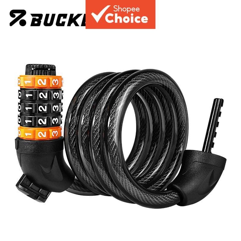 BUCKLOS Cadeado de Bicicleta de 5 Dígitos, Trava de Cabo de Aço 1,03 m Anti-Roubo, Fechadura de E-Bike em Liga de Zinco