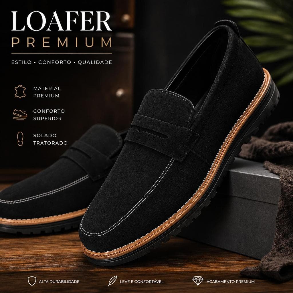 Loafer mocassim Oxford Em Couro Camurça Masculino Sport Fino Brogue Veludo Derby