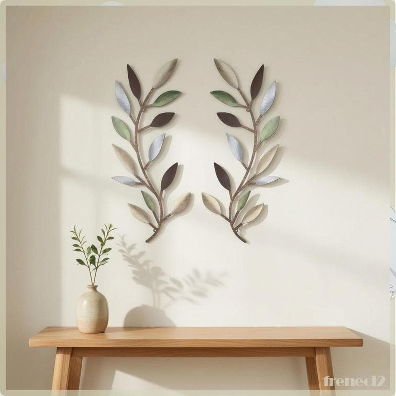[Freneci2] 2 Peças De Decorações De Seção Dupla De Metal , Decoração De Arte De Parede Botânico