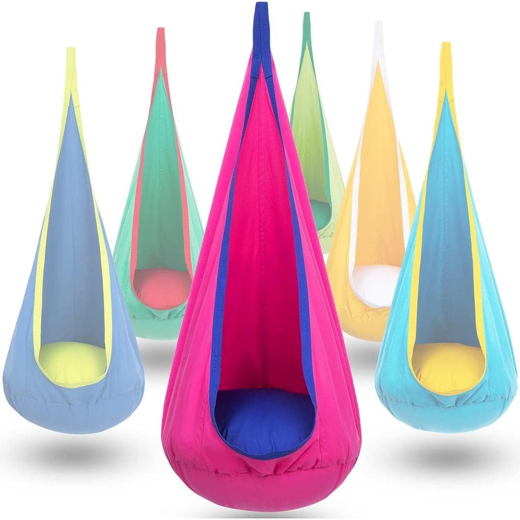 Cadeira Suspensa Infantil Y-STOP, Cadeira de Balanço com Almofada Inflável, Cadeira de Balanço Sensorial com Bolso para