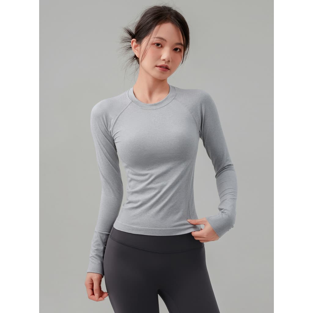 Roupas de Fitness topo feminino fino-ajuste mais magro olhar em torno do pescoço esportes camiseta Pilates treinamento p