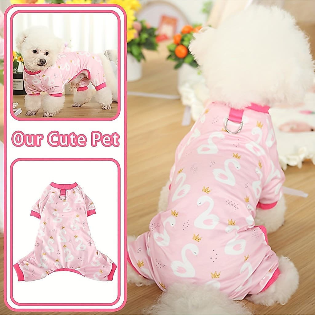 Macacão Adorável para Cães com Estampa de Desenho Animado – Roupa Confortável para Cães Fofos MO3M