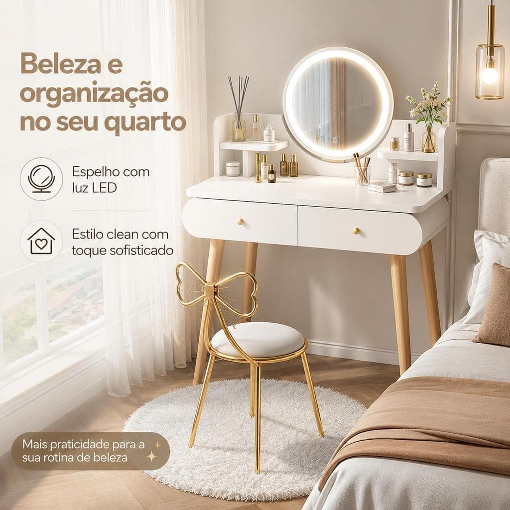Penteadeira de quarto moderna e simples, nova penteadeira de luxo leve, penteadeira de canto pequena em estilo japonês