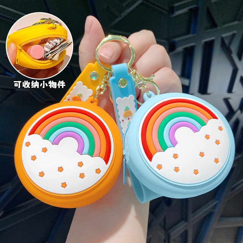 Bolsa de Silicone para Moedas, Criativa, em Forma de Desenho Animado, Porta-Chaves, Bolsa para Fones de Ouvido, Presente