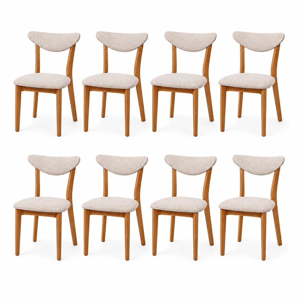 Kit 8 Cadeira de Jantar Madeira Maciça Floripa Estofada Premium Ergonomica Premium Confortável Di Franco Luxo Resistente