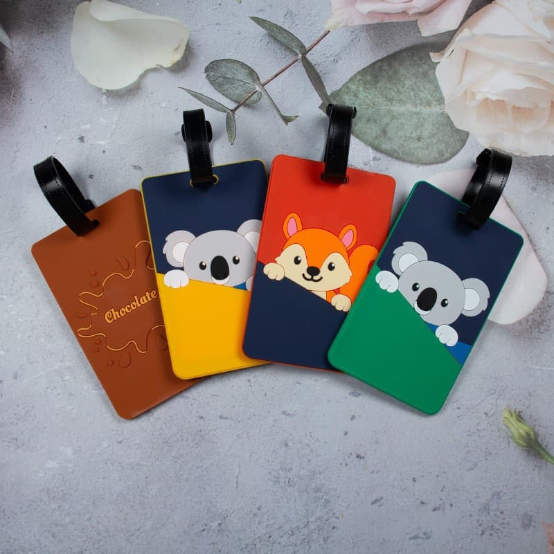 Etiquetas De Bagagem Koala Para Malas Etiqueta De Silicone Fofa Com Cartão De Identificação De Nome Mala Engraçada