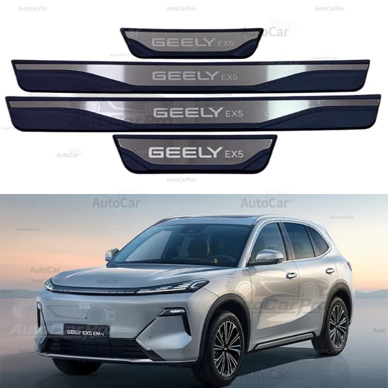 Faixa Protetora de Soleira de Porta para Geely EX5 EM-i EV 2025 2026 Acessórios Protetores Anti-Risco R3ED