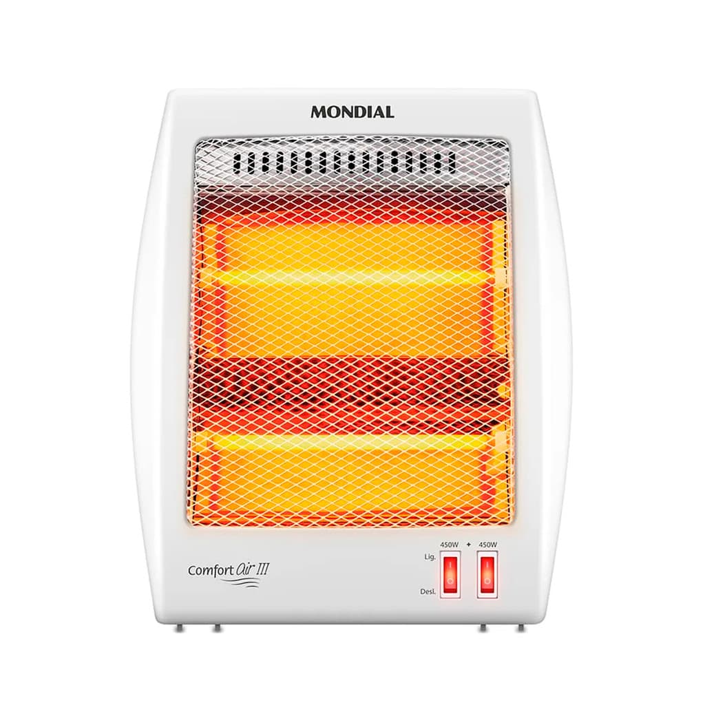 Aquecedor Quartzo Comfort Air III Mondial Branco/Cinza Elétrico 900W A-16 127V 220V