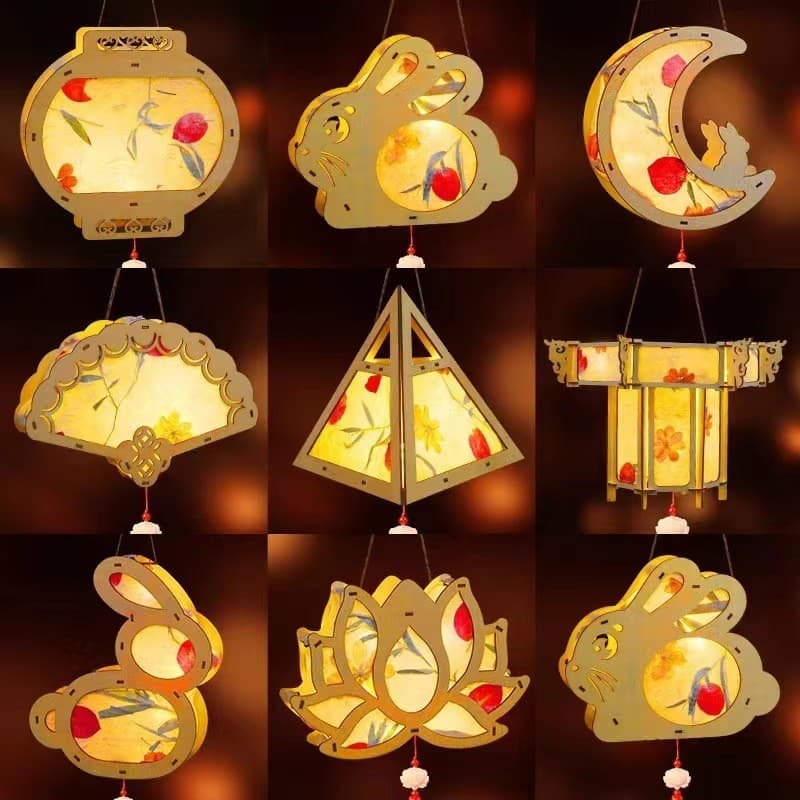 Estoque pronto Pavilhão de coelho de jade no meio do outono Lanterna de novo estilo Lanterna de palácio infantil Lantern