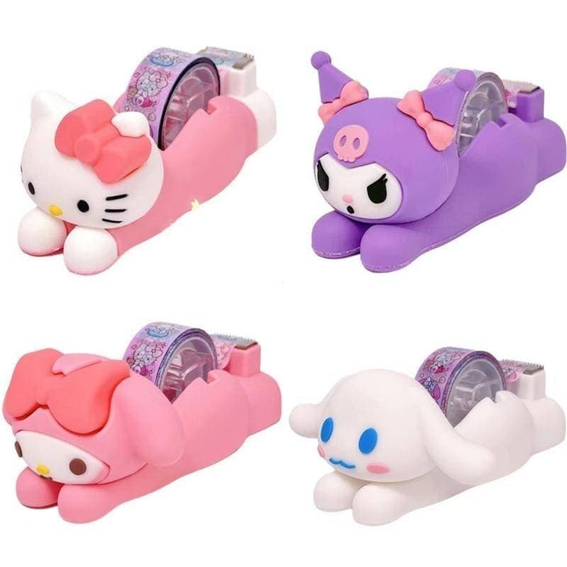 2025 Sanrio Cortador De Fita Portátil Com Assento Dispensador Adesiva Suporte Mymelody Kuromi Cinnamoroll Material De Pa