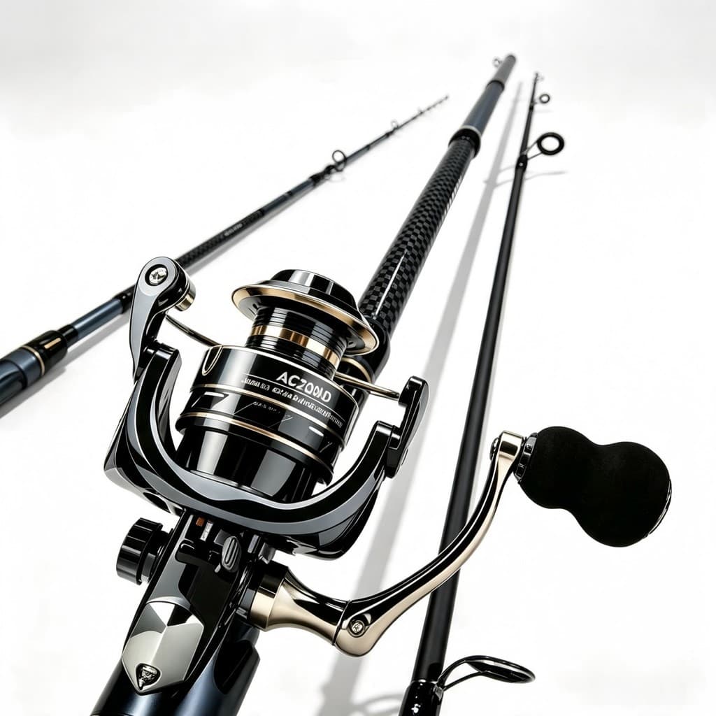 Vara de Pesca Carbono 1.68M para Molinete Resistente para Pesca Esportiva Com carretel AC2000