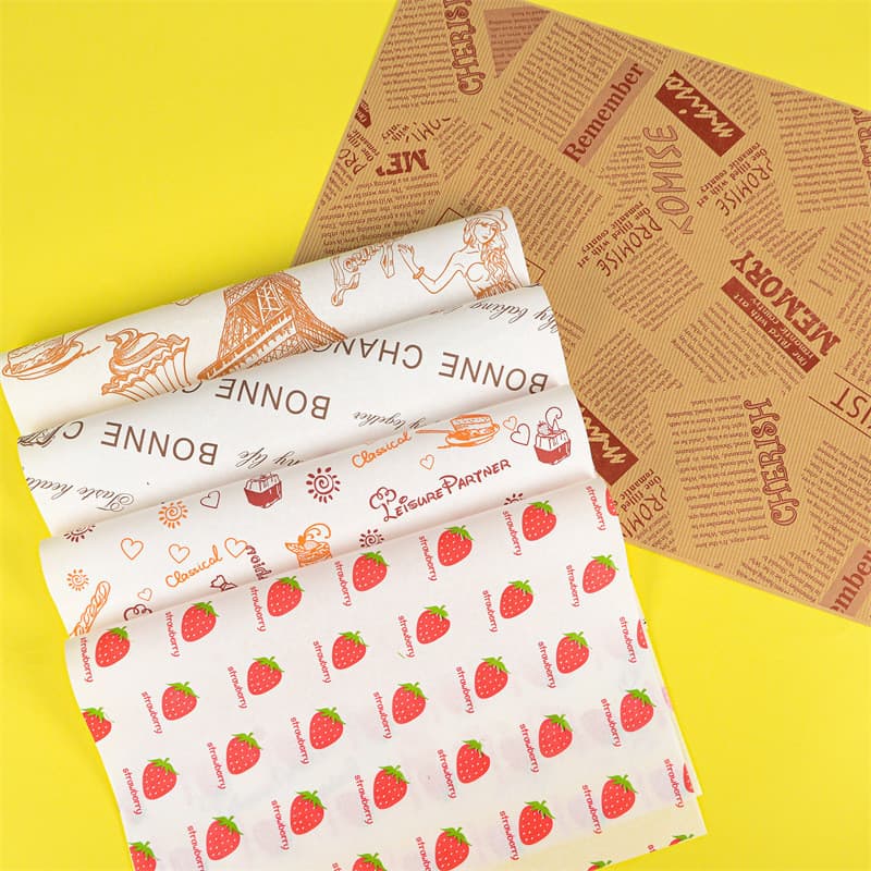 Papel laminado à prova de óleo para sanduíches, bolinhos de arroz e hambúrgueres, papel para embalagem de alimentos, pap