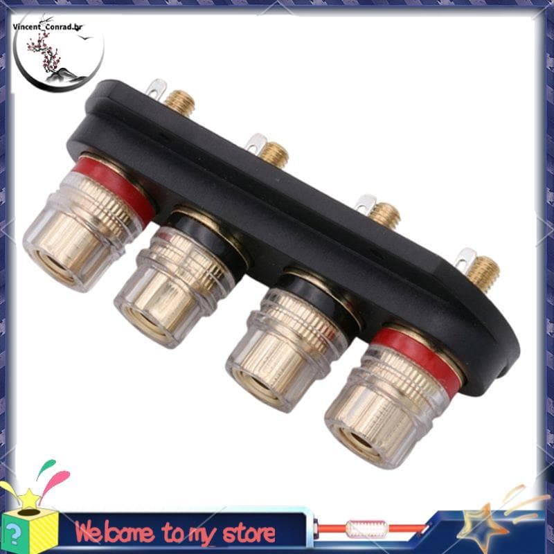 Amplificador De Alto-Falante Saída 4 Posições Bloco Terminal Banhado A Ouro Áudio Externo Conector De Soquete Banana