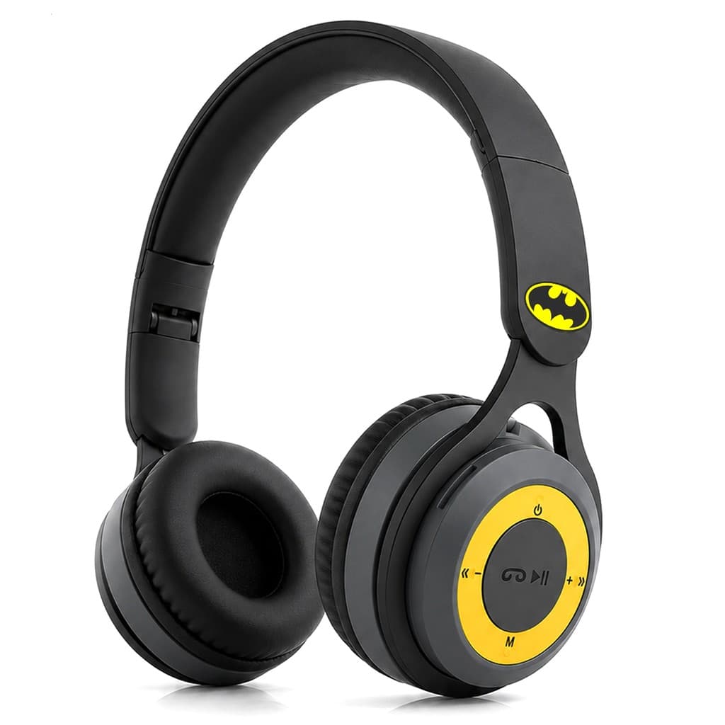 Fone Bluetooth Batman Infantil Sem Fio Headphone Bluetooth Controles Integrados DC Warner