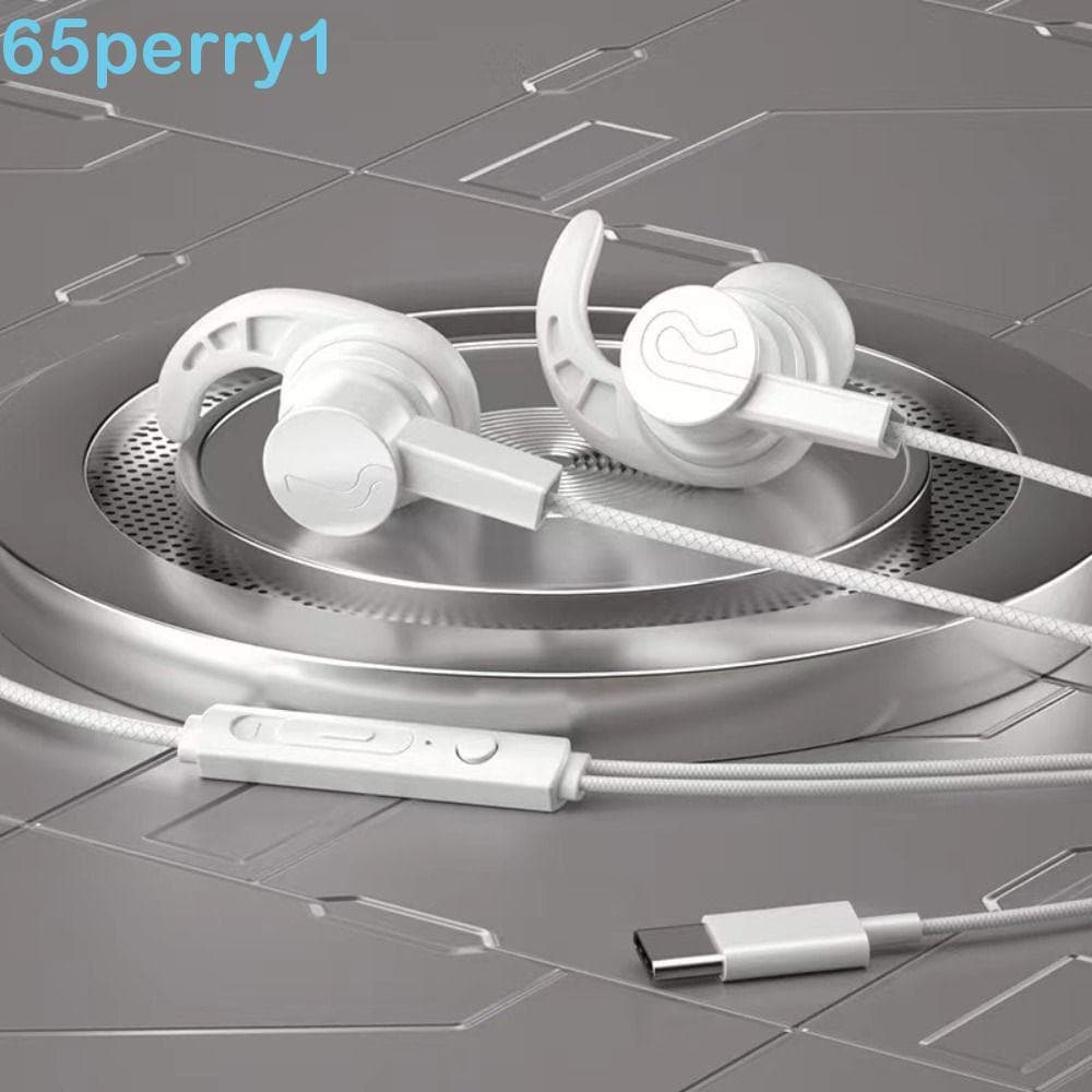 PERRY1 Fone De Ouvido Com Fio Música Type-C Intra-Auricular Para Celular Gancho Gamer Super Bass Fones