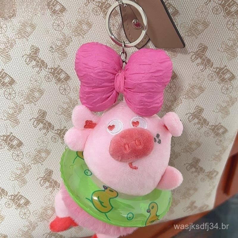 [BLU] Chaveiro de Pelúcia Porquinho Bailarino, Brinquedo de Desenho Animado, Porquinho, Boneco Macio, Pingente, Decoraçã