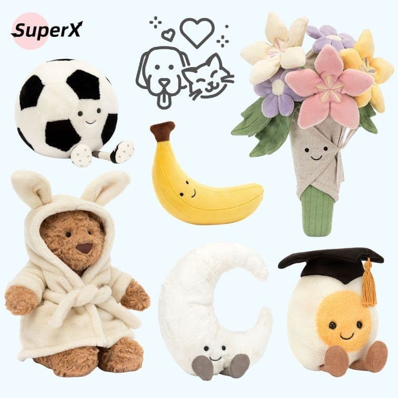 Boneco de Pelúcia JC - Fofinho e Super Macio, Brinquedo Terapêutico para Bebês, Presente Perfeito
