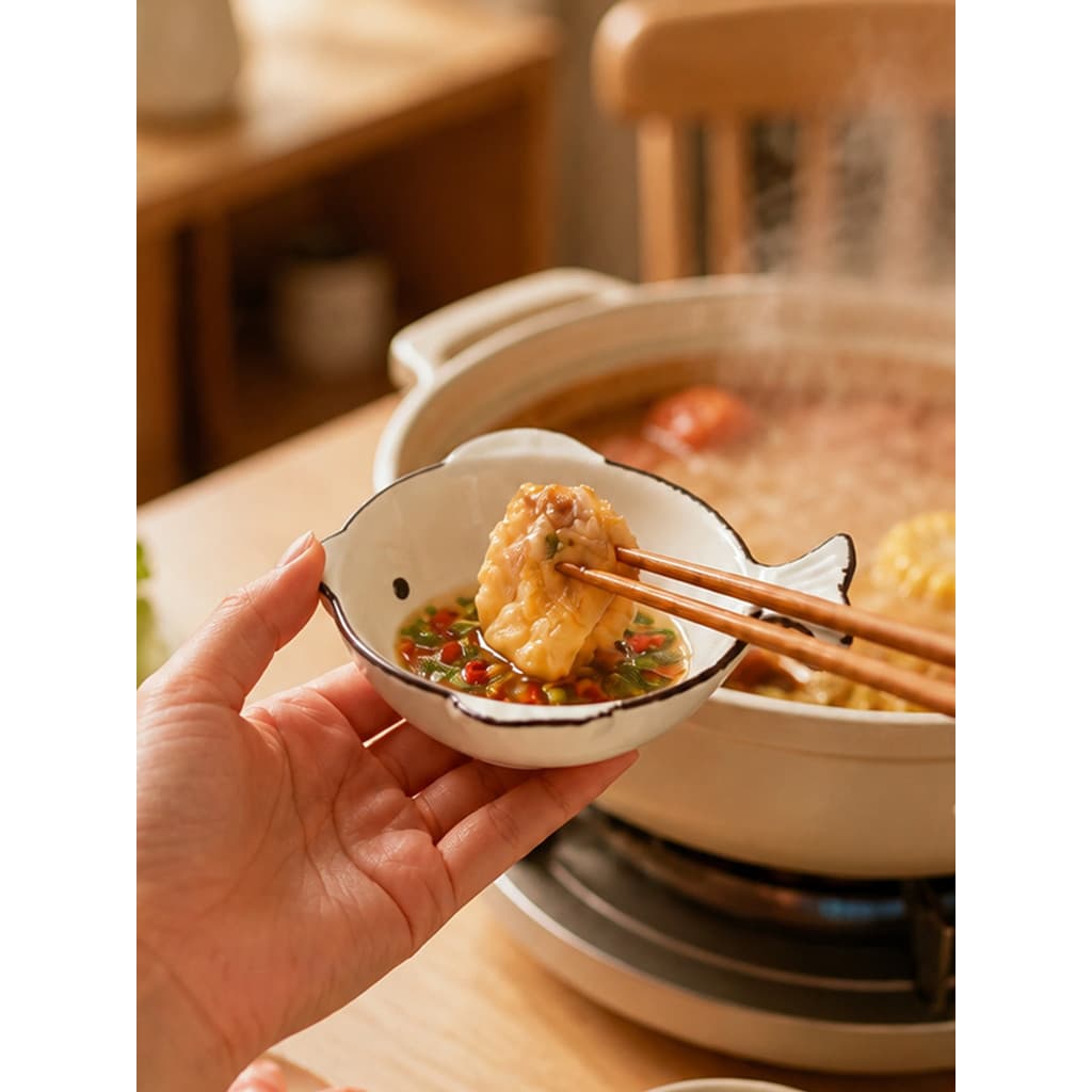 Ezicok tempero tigela de cerâmica pequena tigela de sobremesa de peixe tigela de sobremesa tigela de arroz prato de molh