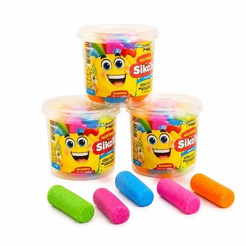 Kit Massinha Modelar Pote 5 Unidades 75g Cores Sortidas Massa Divertida
