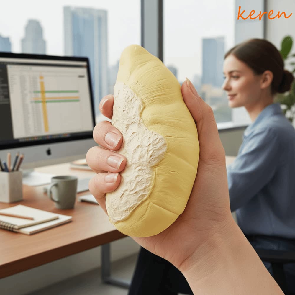 Brinquedo De Apertar De Recuperação Lenta KEREN , Durian Simulado De Relaxamento Sensorial , Elástico
