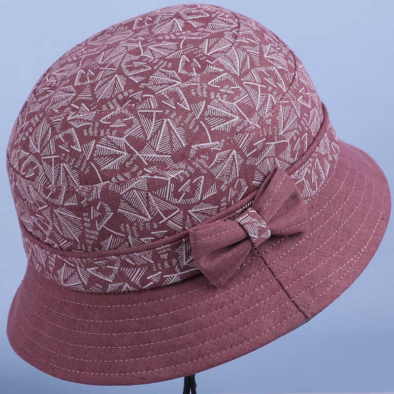 Chapéu de idosos de meia-idade feminino primavera outono mãe bacia chapéu estilo fino idosos balde chapéu Casual pano ch