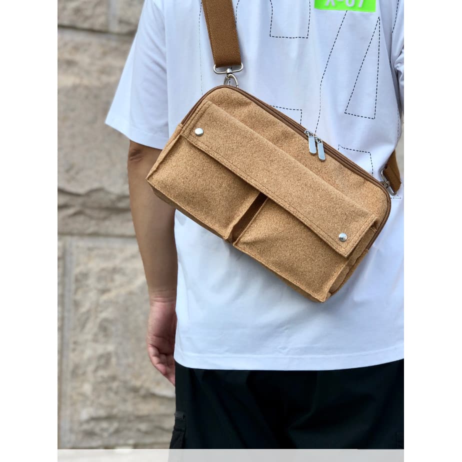Bolsa mensageiro de cortiça japonesa retrô bolsa mensageiro Casual bolsa de viagem masculina bolsa de peito Design de ni