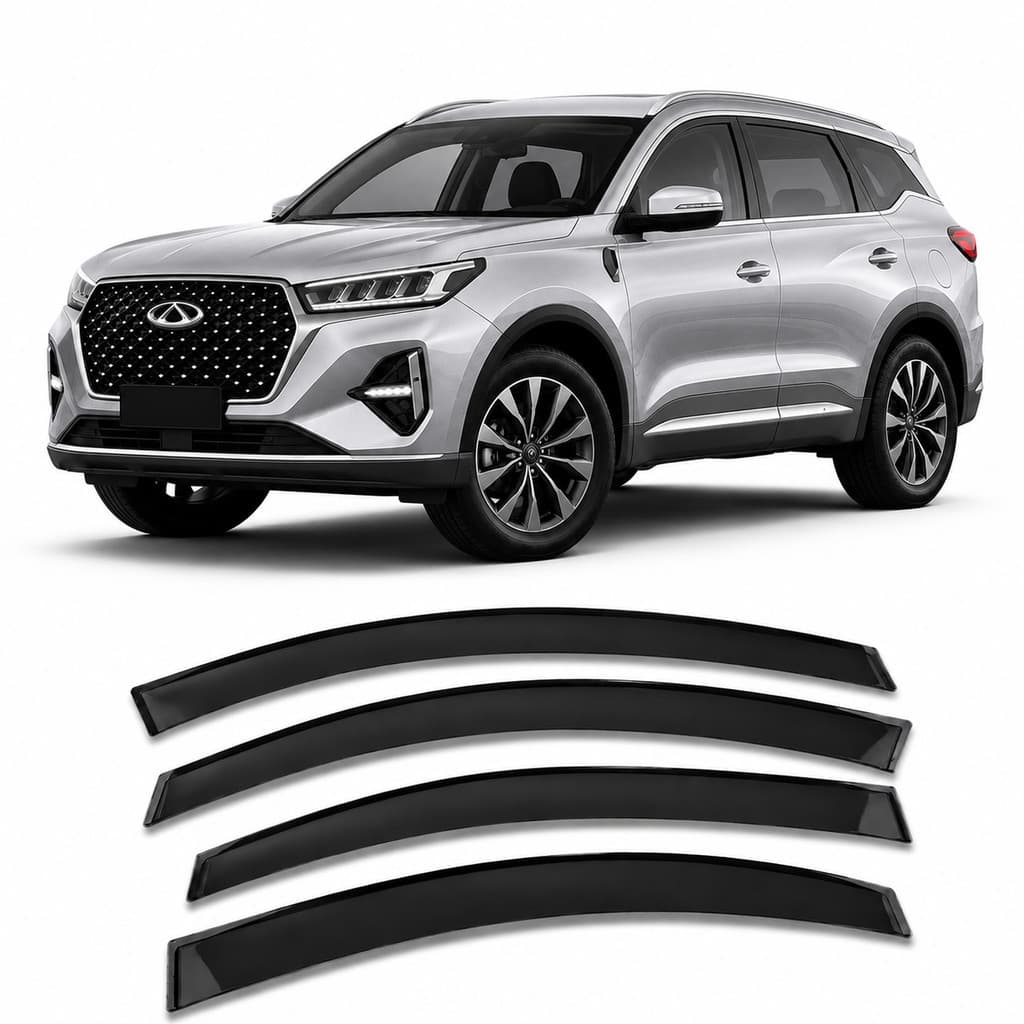Calha Defletor Chery Tiggo 7 2019 2023 Preto Fumê 4 Portas