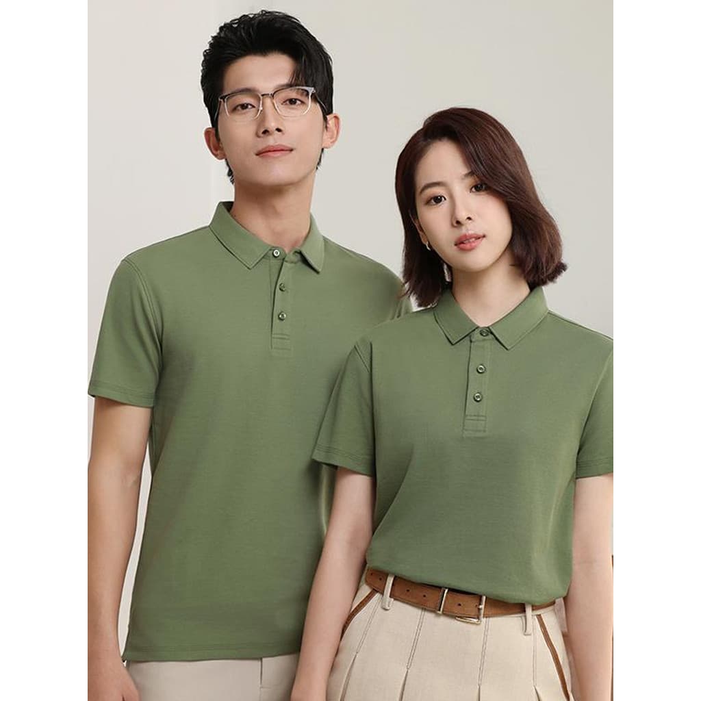 Algodão fino Solona adesivo volta camisa gola bainha fenda manga curta camisa POLO cultura publicidade camisa impressão