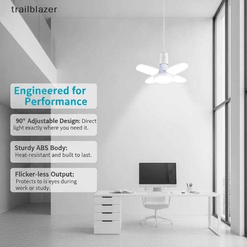 Lâmpada LED Dobrável Em Forma De Ventilador E27 28W Luz Brilhante Economizadora De Energia Para Uso Teto Interno Domésti
