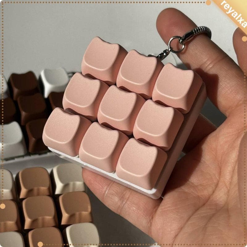 [Reyalxa] Testador De Interruptor De Chaveiro De Pata De Gato Fofo 9 Teclas Mecânico Teclado Para Sensação Com Design De