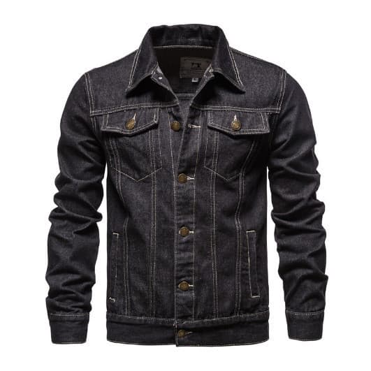 Jaqueta jeans masculina de cor sólida, moderna e versátil, de corte slim, casual, jovial, popular, de alta qualidade, pa
