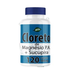 Cloreto de Magnesio com Sucupira 120 capsulas de 500 mg Kit com 1,2 e 3 Potes NatuErvas