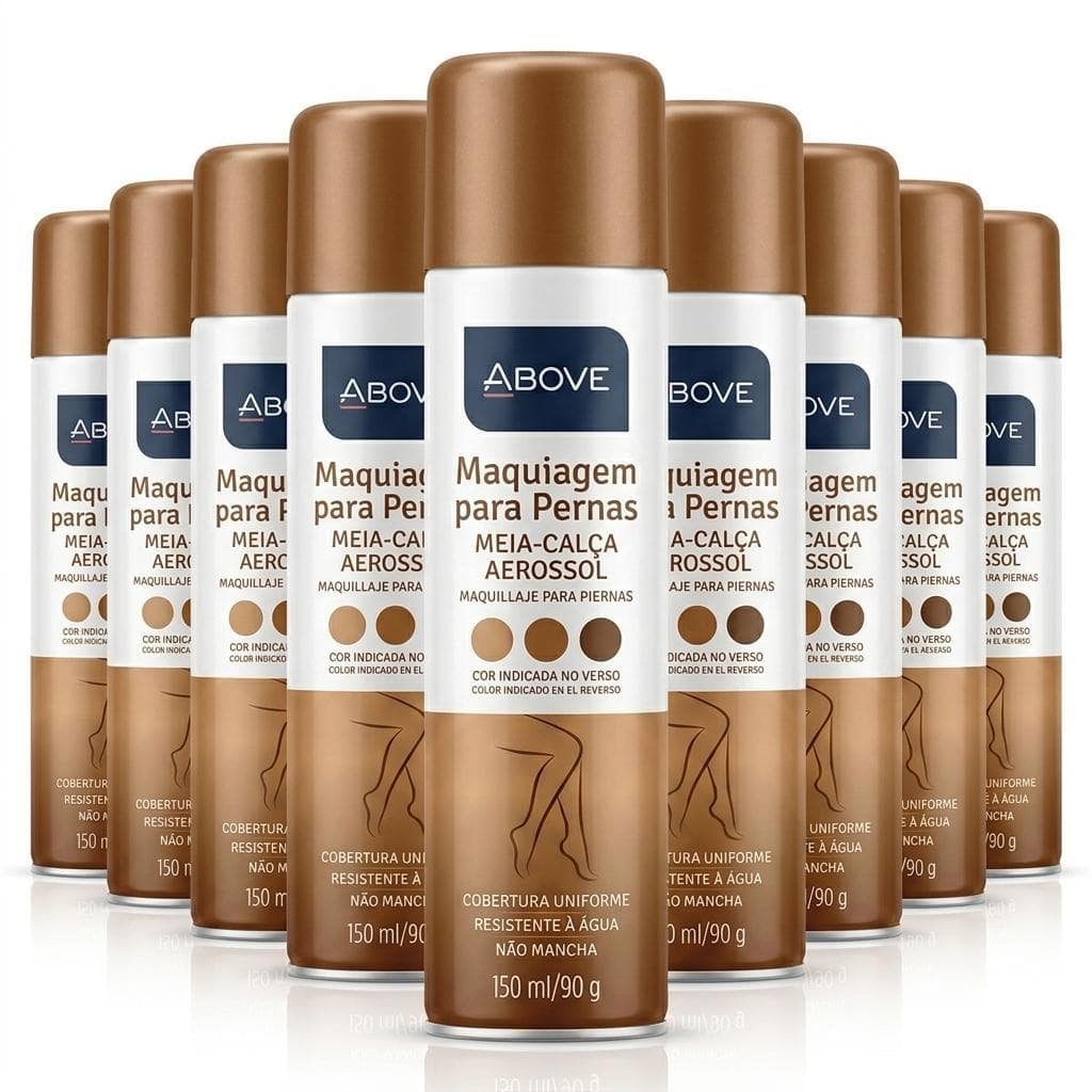 Kit 12 Spray Meia-Calça Above Clara 150ml Cobertura Uniforme para Pernas