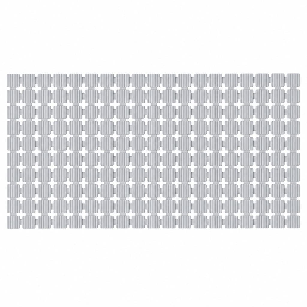 Tapete Cinza Banheiro para Box Com Ventosa Antiderrapante Seguro Deck Flex 36x68cm Kapazi