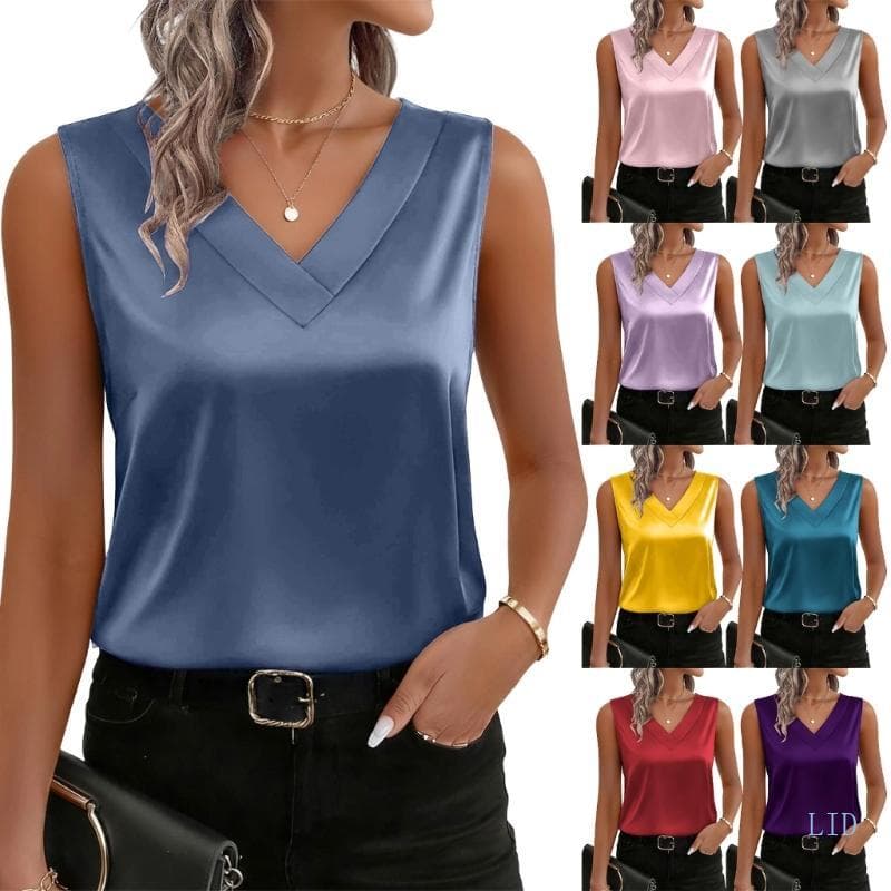 LIDU1 Camisola Respirável Poliéster Decote V, Confortáveis Mangas Para Trajes Negócios E Diá