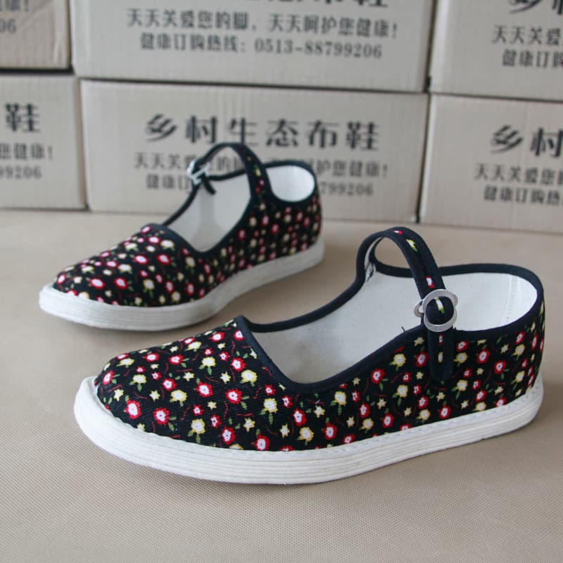 Velho pequim Melaleuca pano sola fivela cinta sapatos de pano primavera outono verão senhoras diário Casual plana respir