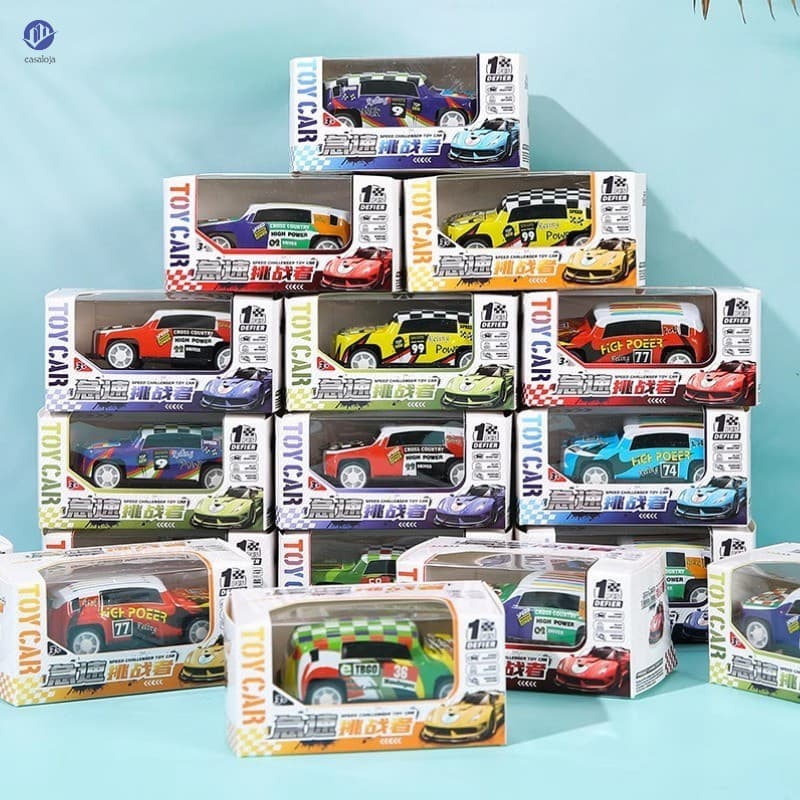 Brinquedo De Carro De Corrida Pull-Back-Mini Modelo De Metal Para Presente Educacional Infantil