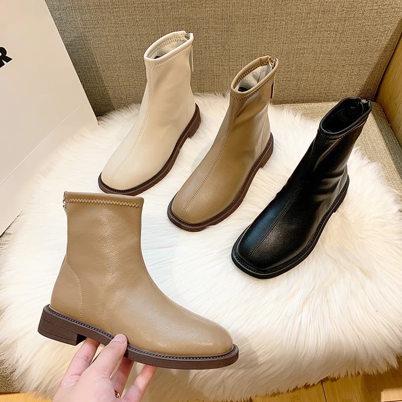 Couro macio inverno fino botas femininas 2026 estiramento botas femininas novos sapatos femininos botas Martin forro de
