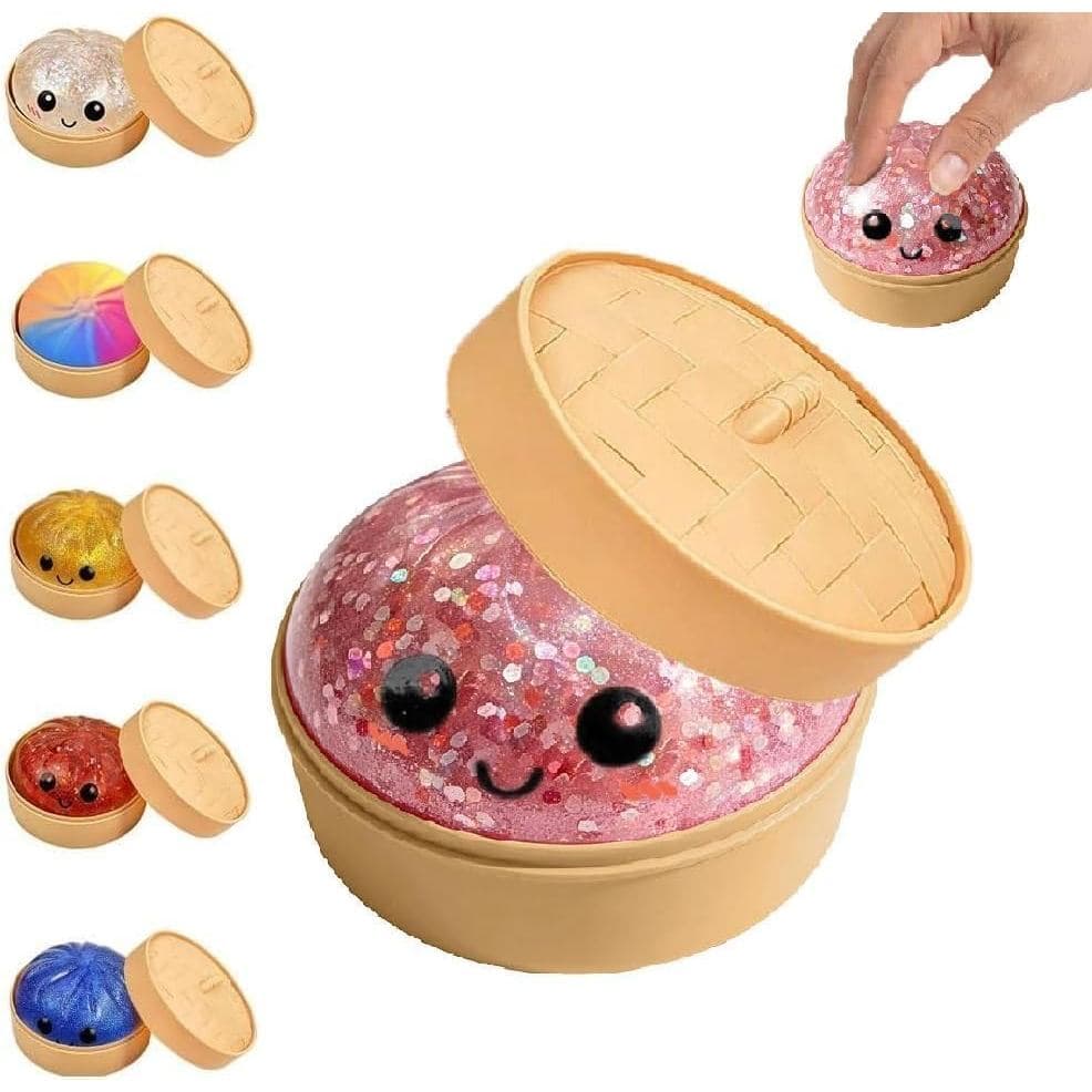 2026 Nova Caixa Surpresa de Squishy Dumpling, Brinquedo Squishy Dumpling com Glitter de Retorno Lento, Bola Sensorial An