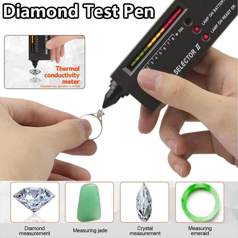 Profissional De Alta Precisão Led Diamante Tester Caneta Jóias Gem Seletor Ferramenta Identificação Para Ouro Jade E Tes