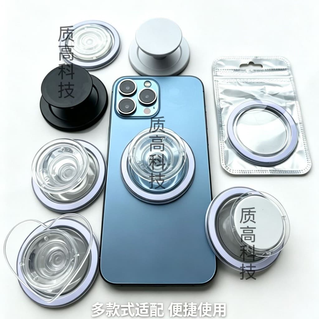 Suporte magnético para celular, suporte de plástico ultrafino preguiçoso para chão, suporte transparente integrado para
