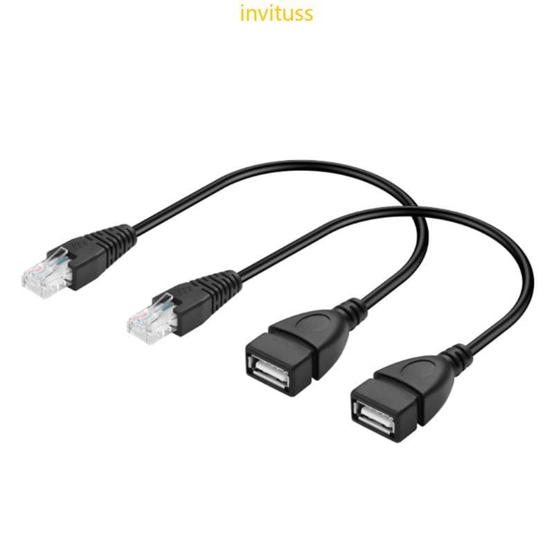 Inv USB A Para RJ45 Adaptador RJ45 Conectores Reforçados Metal 30 Cm Melhorar Estabilidade Do Sinal