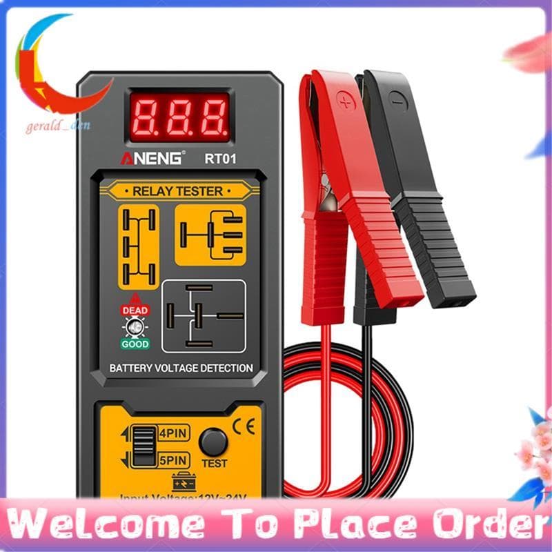 Testador De Relé Eletrônico Automotivo Universal Verificador De Bateria De Carro 12-24V Tensão Luz LED