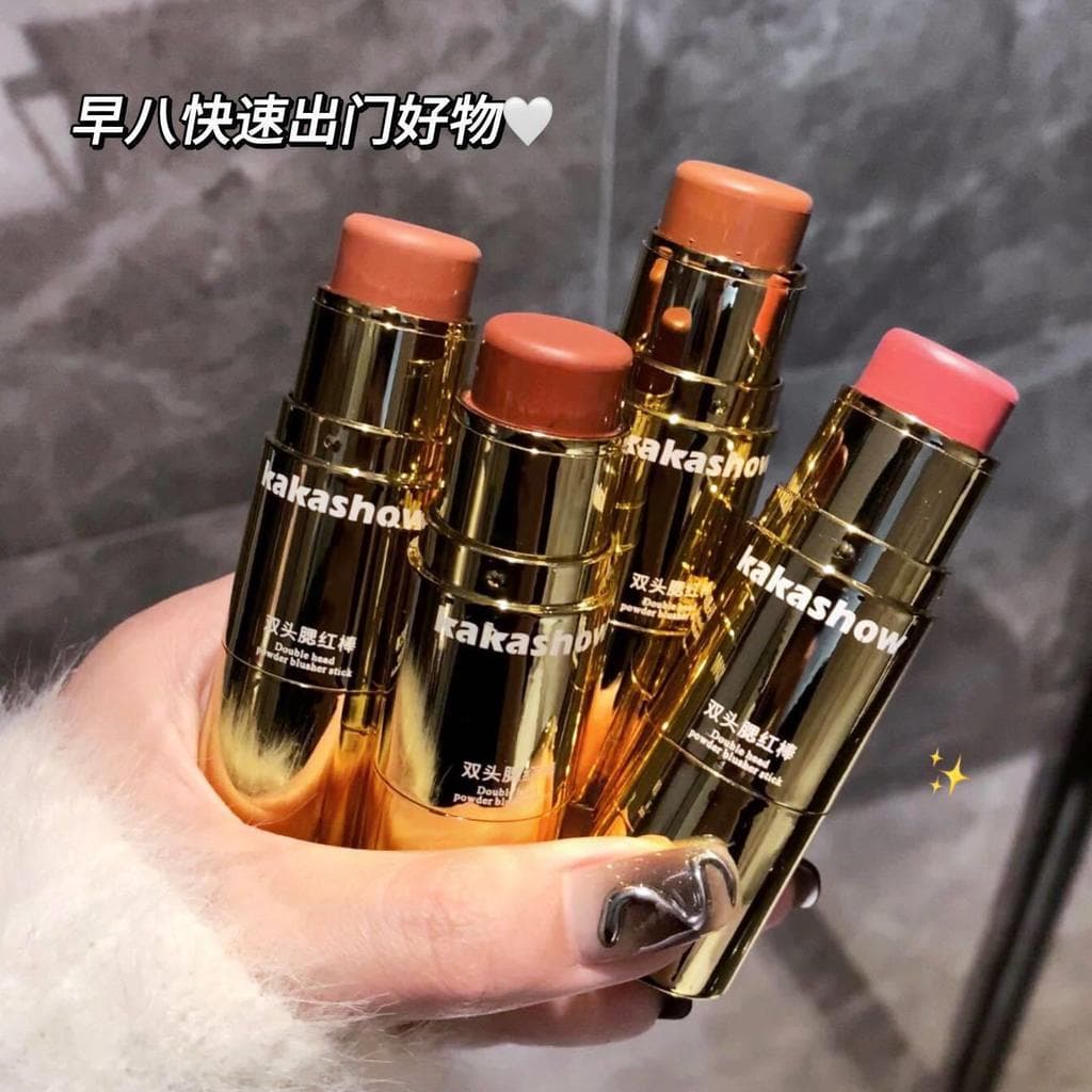 Genuíno dupla cabeça Blush vara Rouge vara creme pasta Ruddy expansão sombra saturado cremoso maquiagem Facial fosco