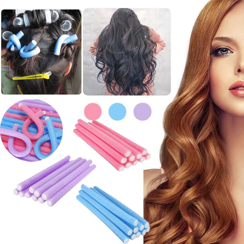 10 Pçs/Set De Hastes Elásticas Torcidas De Espuma 0.8 ~ 1.4cm Curling Cabelo DIY Ferramenta De Estilo Reutilizável