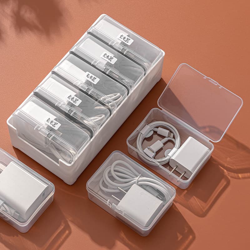 Caixa de armazenamento de carregador portátil multifuncional cabo de dados fone de ouvido doméstico grande capacidade sa
